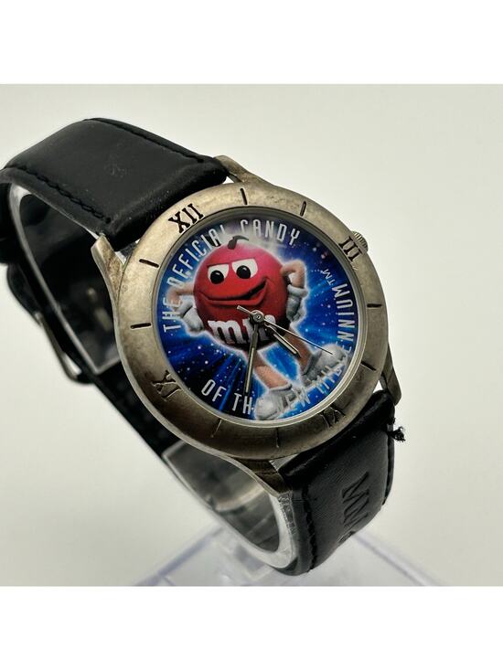 M&M'S Other - 1998 Limited Edition MARS Inc. Red M&M Watch Black Leather Band  New Battery